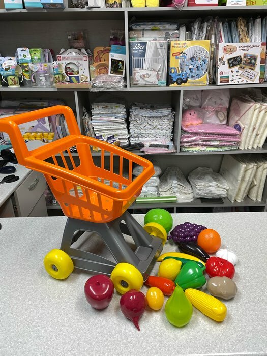 Фотография покупателя товара Тележка для супермаркета с фруктами и овощами, цвета МИКС - Фото 5