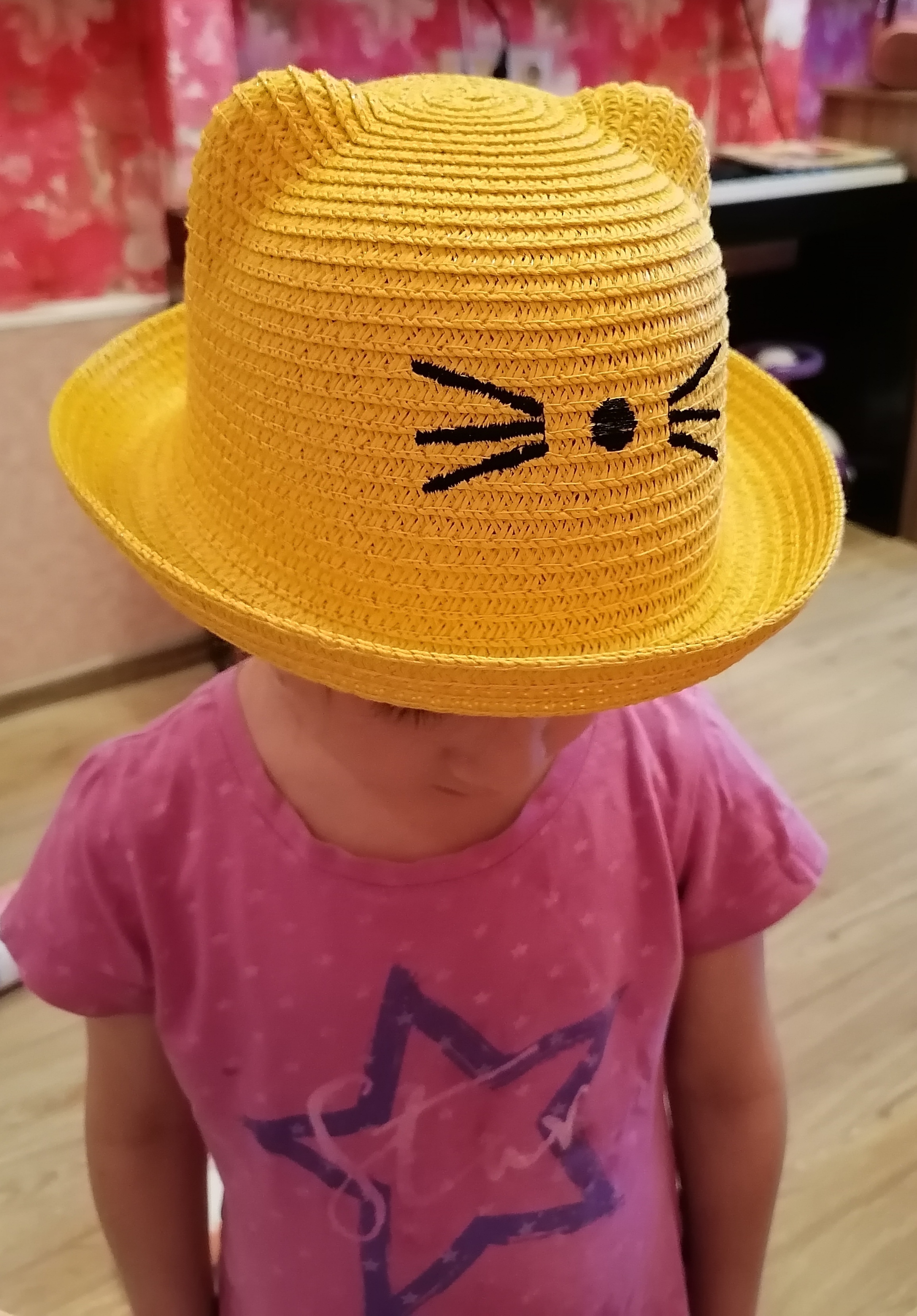 Фотография покупателя товара Шляпа для девочки MINAKU "Кошечка", цв. розовый, р-р 50 - Фото 3