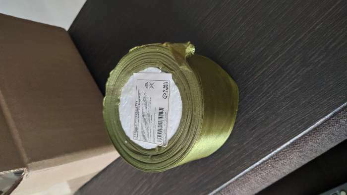 Фотография покупателя товара Лента атласная, 50 мм × 23 ± 1 м, цвет травяной №113 - Фото 2