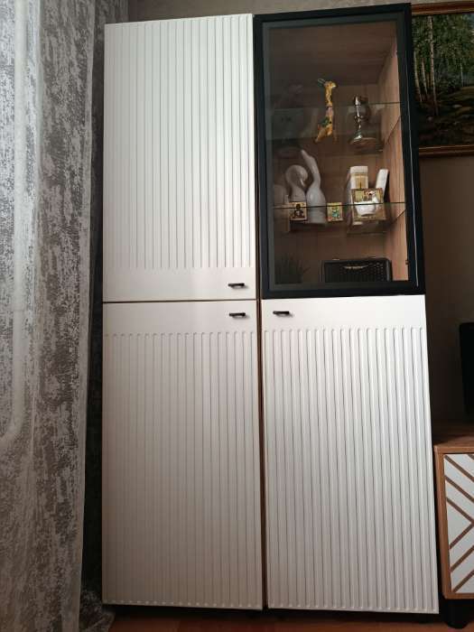 Фотография покупателя товара Шкаф - пенал «Милан», 501×416×1914 мм, цвет белый/дуб золотой - Фото 2