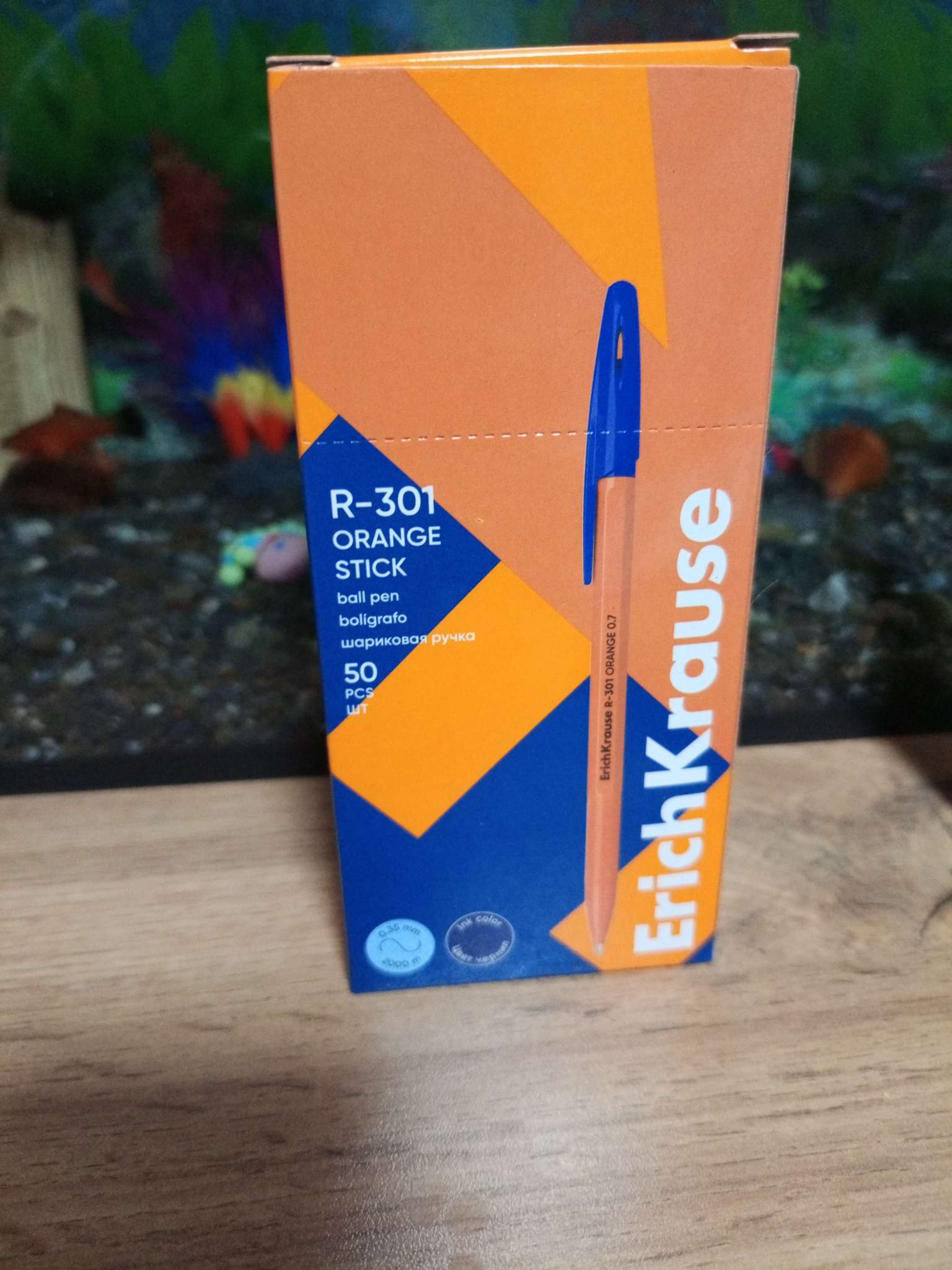 Фотография покупателя товара Ручка шариковая ErichKrause R-301 Orange Stick, узел 0.7 мм, синяя - Фото 1