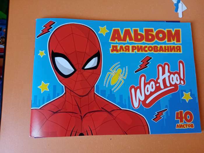 Фотография покупателя товара Альбом для рисования А4, 40 листов 100 г/м², на скрепке, «Человек-паук» - Фото 2