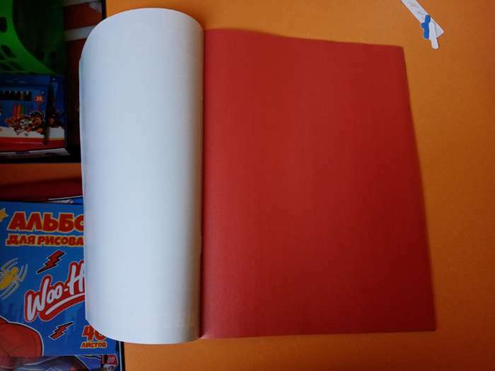 Фотография покупателя товара Бумага цветная, А4, 16 листов, 8 цветов, немелованная, односторонняя, на скрепке, 48 г/м², Человек-паук - Фото 12