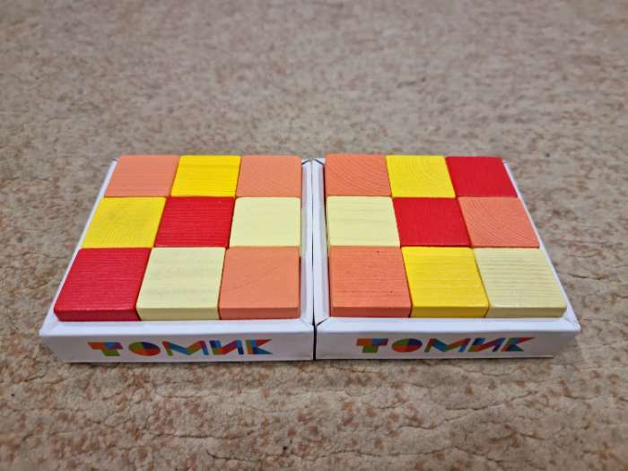Фотография покупателя товара Деревянные кубики «Мини» 9 шт., 2.7 × 2.7 см, цвета МИКС, Томик - Фото 3