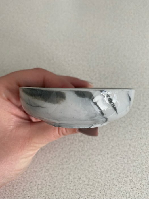 Фотография покупателя товара Соусник керамический «Мрамор», 100 мл, d=8 см, цвет серый - Фото 1