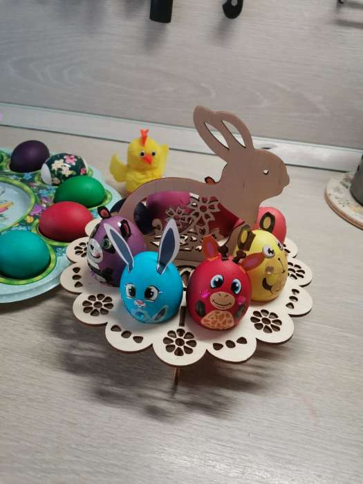 Фотография покупателя товара Подставка для яиц пасхальная, 12 ячеек, 26×26×15 см - Фото 4