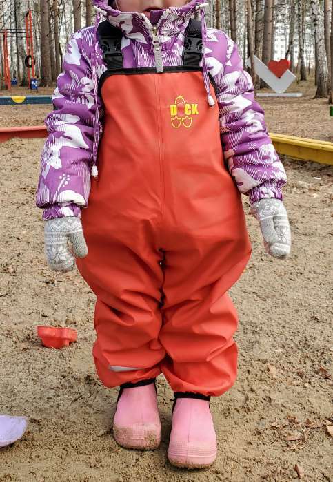 Фотография покупателя товара Полукомбинезон детский, непромокаемый, цвет красный, рост 116 см - Фото 2