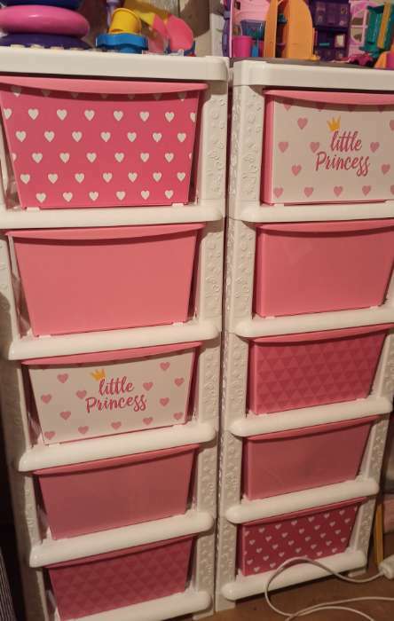 Фотография покупателя товара Комод детский «Принцесса», 5 секций, цвет бело-розовый - Фото 5