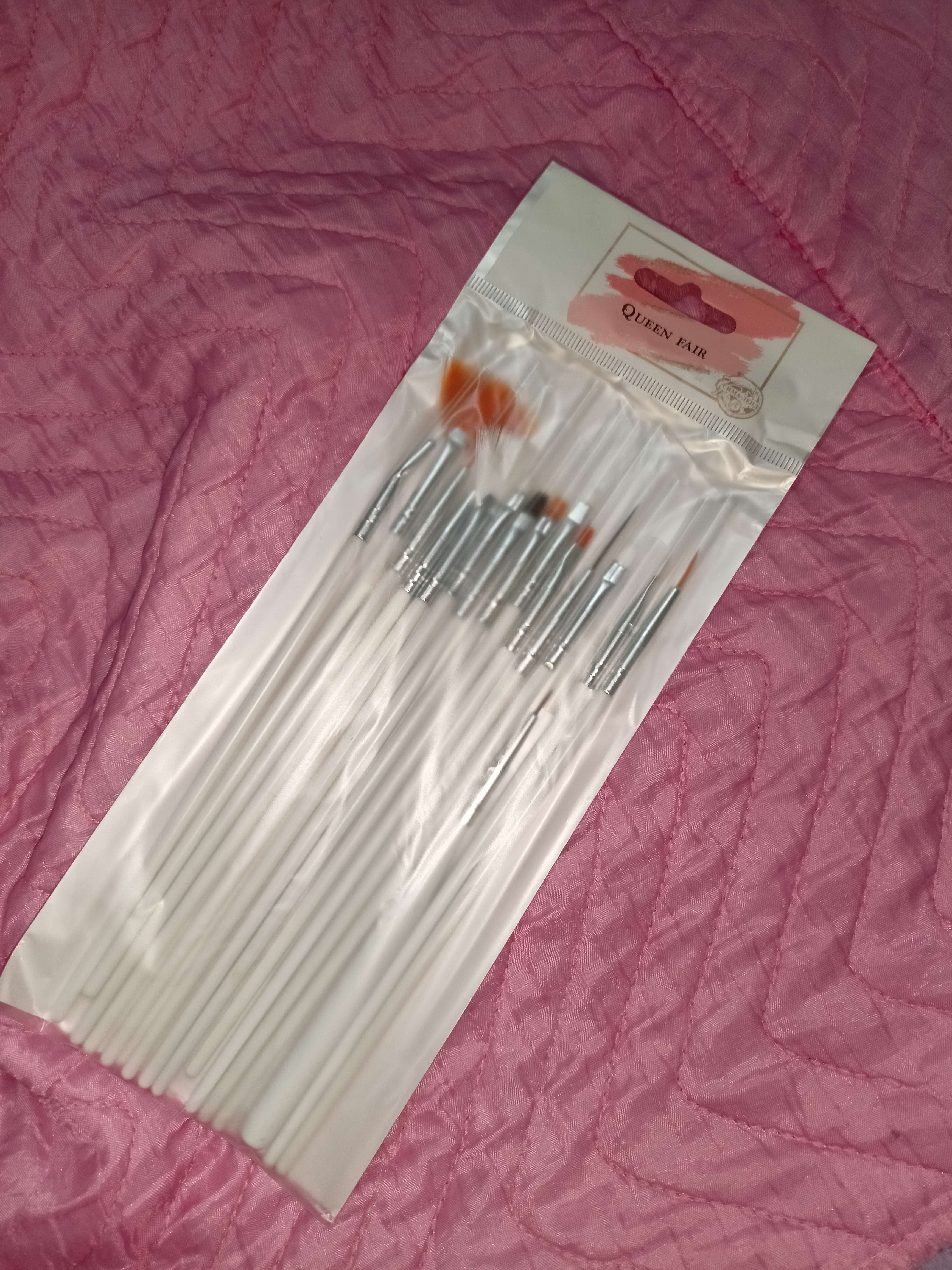 Фотография покупателя товара Набор кистей для наращивания и дизайна ногтей, 15 шт, 17,5 см, цвет белый