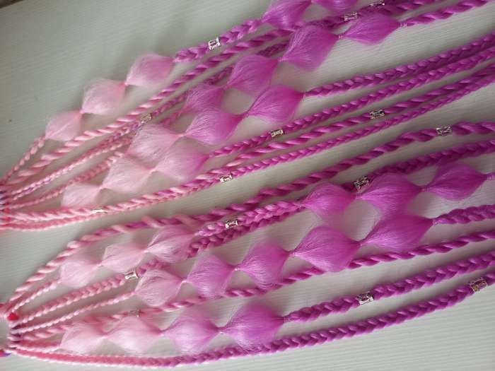 Фотография покупателя товара ZUMBA Канекалон двухцветный, гофрированный, 60 см, 100 гр, цвет светло-розовый/светло-фиолетовый(#BY39) - Фото 6