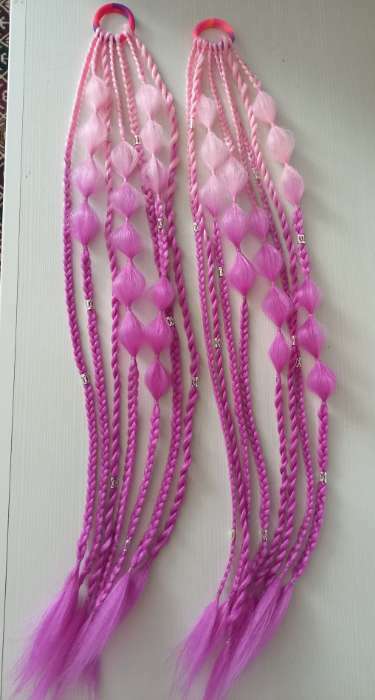 Фотография покупателя товара ZUMBA Канекалон двухцветный, гофрированный, 60 см, 100 гр, цвет малиновый/светло-розовый - Фото 20