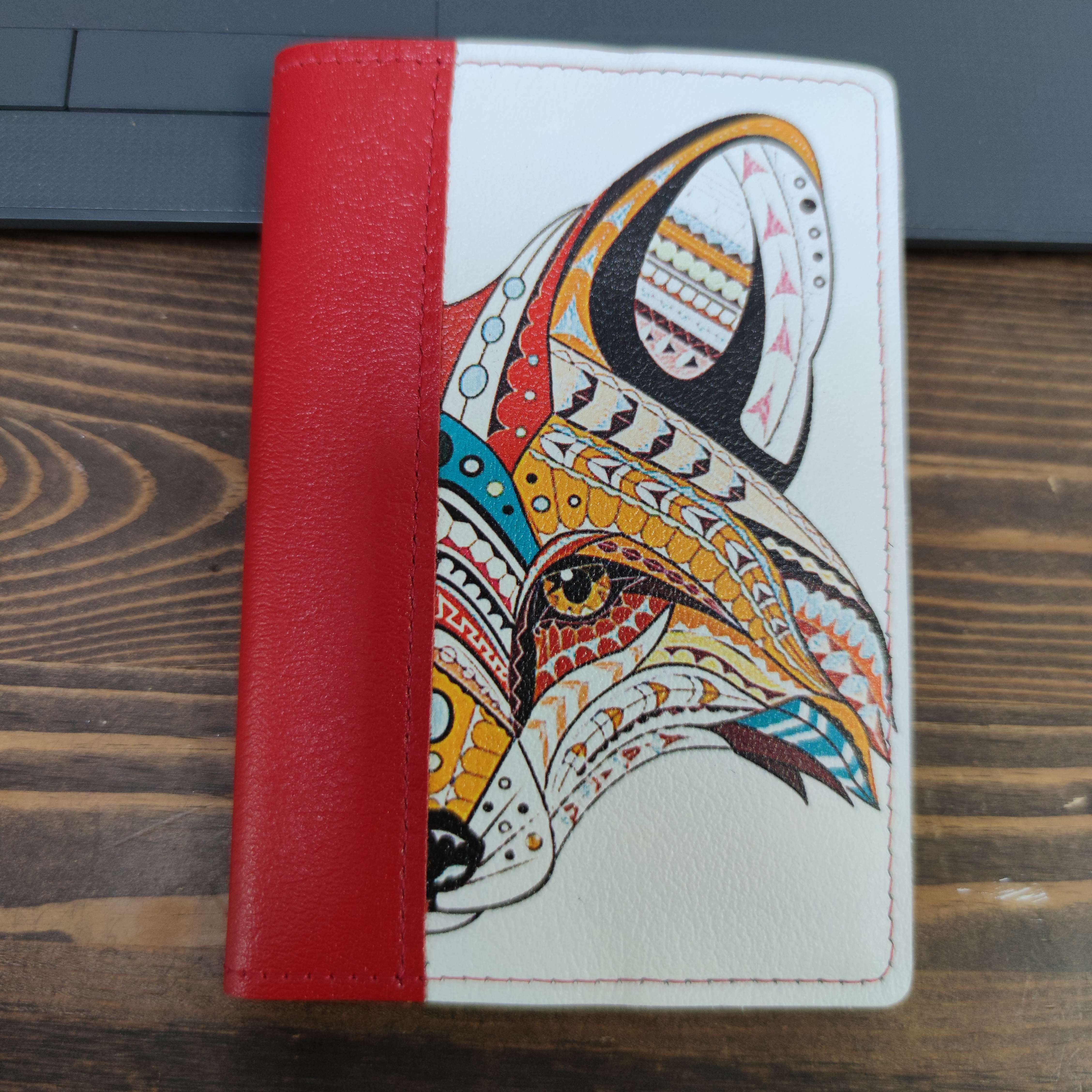 Фотография покупателя товара Обложка на паспорт комбинированная "Лисичка узор" красная - Фото 1