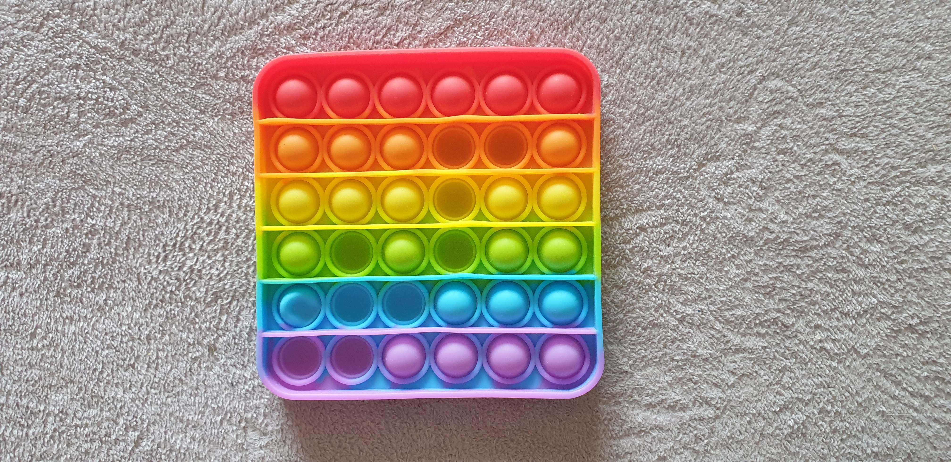 Фотография покупателя товара Антистресс тактильная сенсорная игрушка «POP IT», квадратная, радужная - Фото 9