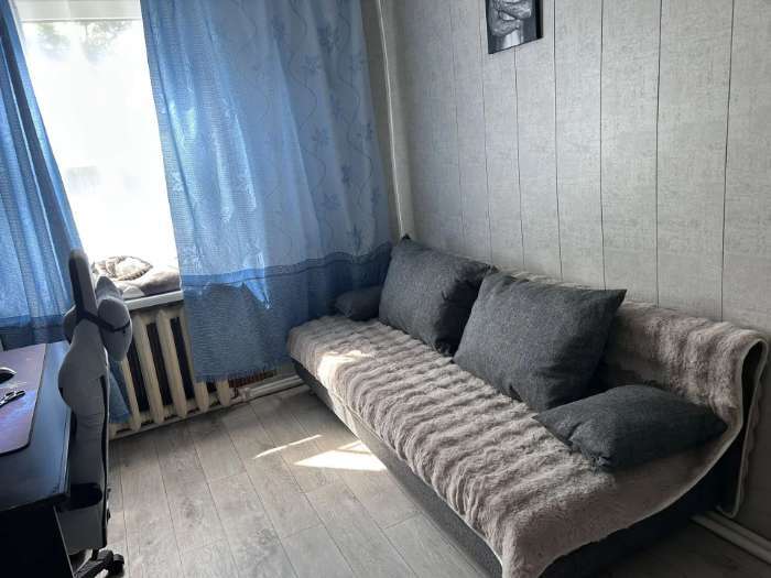 Фотография покупателя товара Диван прямой «Клик Мебель. Некст Эко», механизм еврокнижка, обивка рогожка, цвет джинсовый - Фото 1