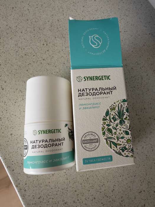 Фотография покупателя товара Дезодорант натуральный SYNERGETIC лемонграсс - эвкалипт, 50 мл - Фото 2