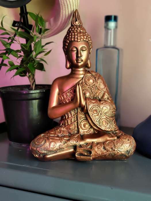 Фотография покупателя товара Фигура "Будда средний" бронза, 12х20х29см - Фото 2