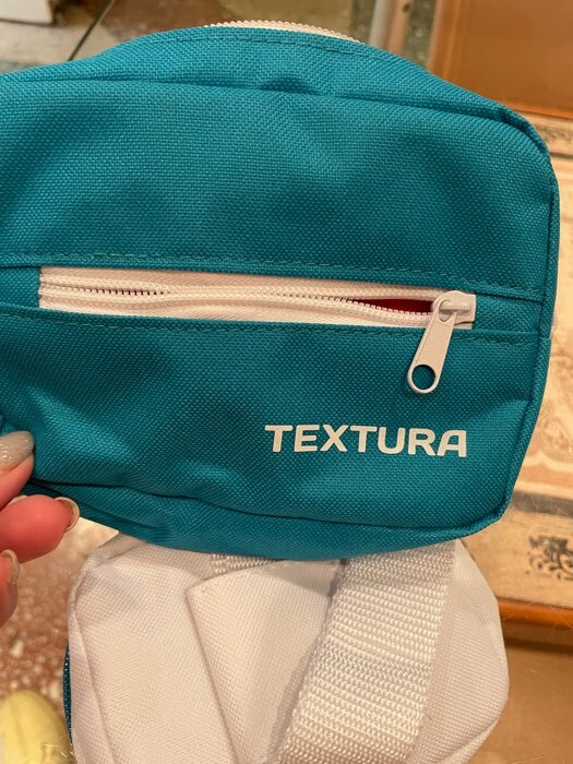 Фотография покупателя товара Сумка детская поясная TEXTURA, 2 отдела на молнии, наружный карман, длинный ремень, цвет голубой/белый - Фото 2