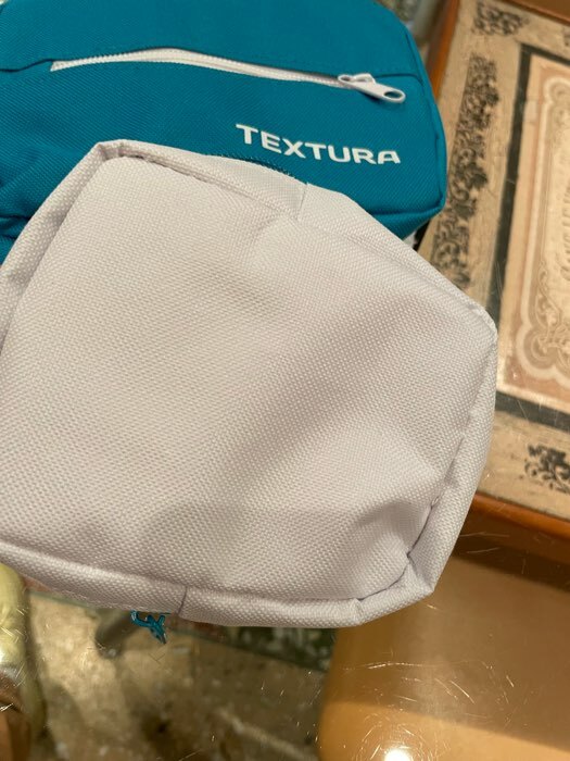 Фотография покупателя товара Сумка детская поясная TEXTURA, 2 отдела на молнии, наружный карман, длинный ремень, цвет голубой/белый - Фото 1