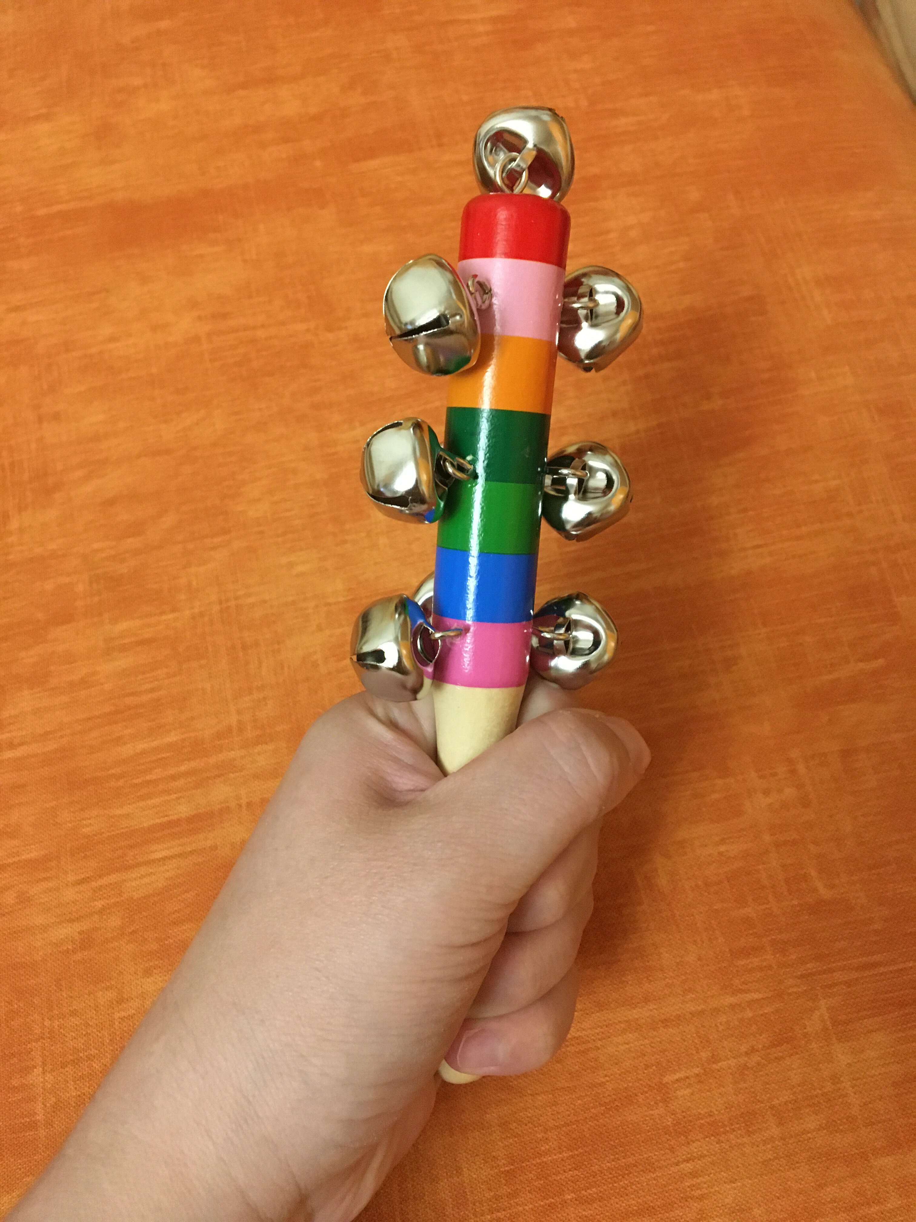 Фотография покупателя товара Деревянная музыкальная игрушка «Бубенцы радуга» 18 см