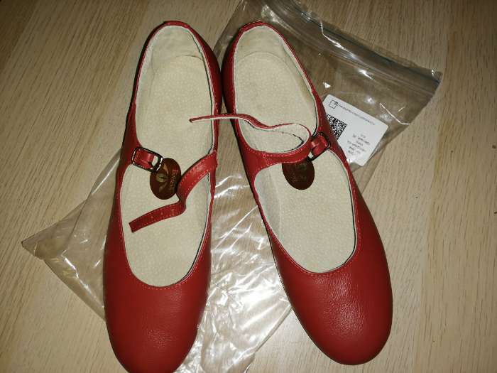 Фотография покупателя товара Туфли народные женские, длина по стельке 22 см, цвет красный - Фото 3