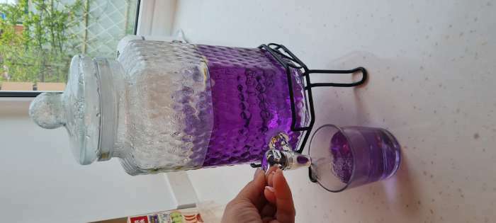 Фотография покупателя товара Диспенсер для напитков стеклянный на подставке «Тюдор», 4 л, 22×40 см - Фото 1