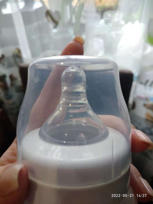Фотография покупателя товара Набор силиконовых сосок на бутылочку, 2 шт., антиколик., от 3 мес., широкое горло, средний поток - Фото 1