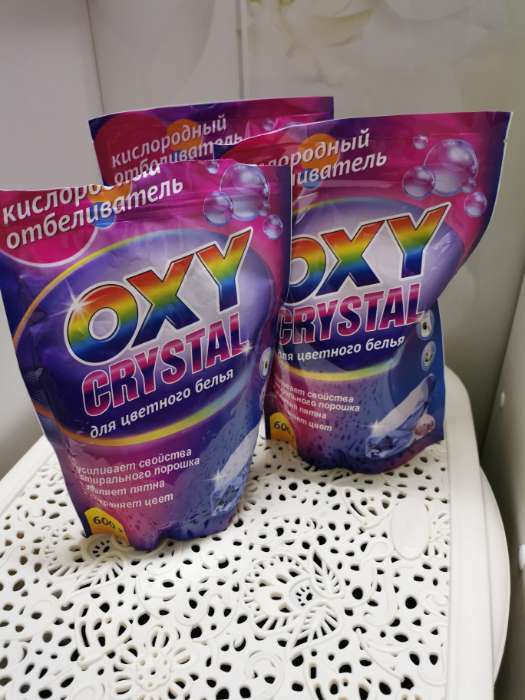 Фотография покупателя товара Отбеливатель Selena Oxy crystal, порошок, для разноцветных тканей, кислородный, 600 г - Фото 4