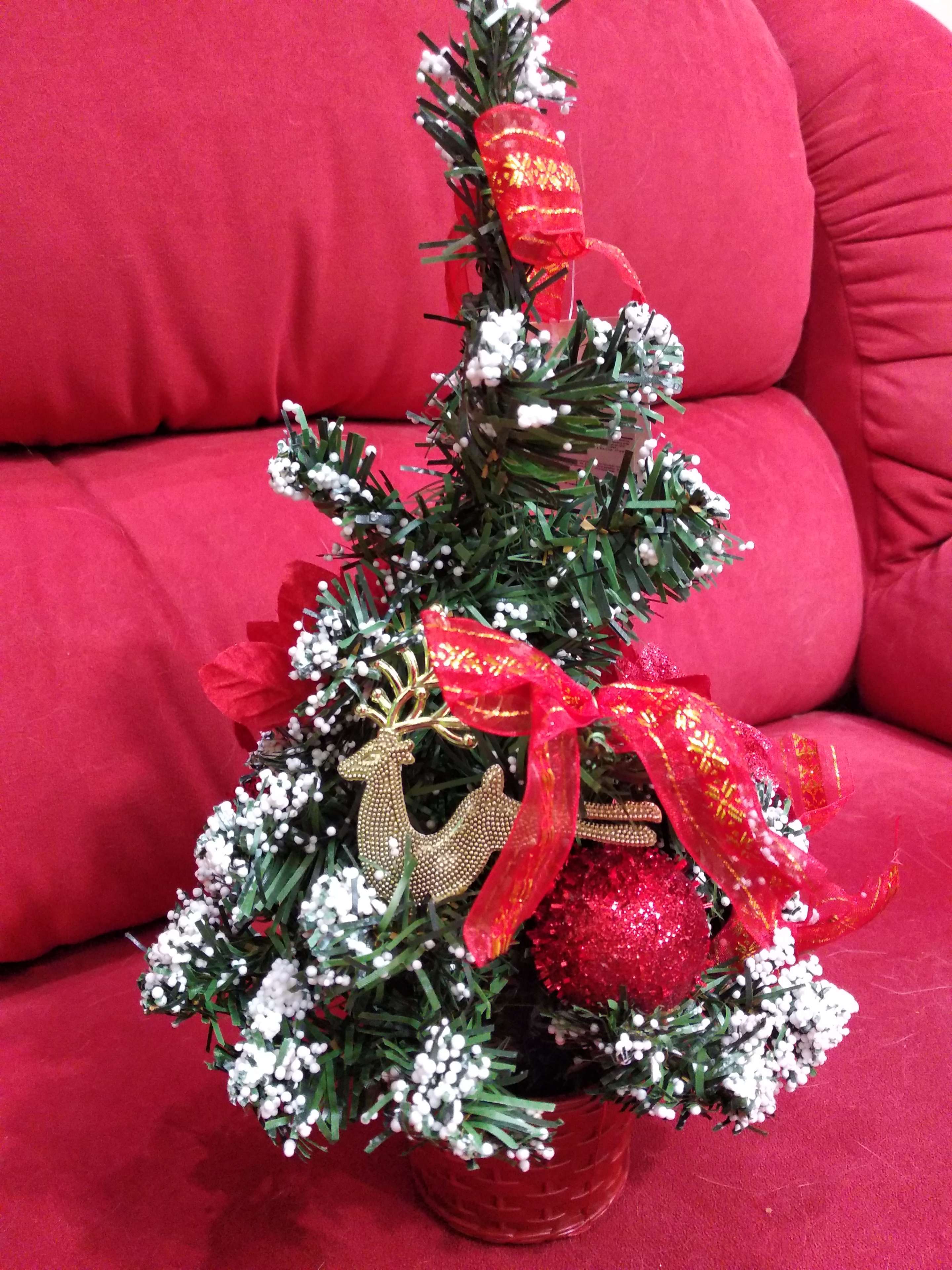 Фотография покупателя товара Ёлка декор "Новогодний восторг" 30 см, красная пуансетия