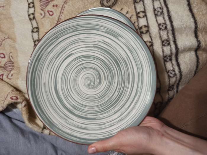 Фотография покупателя товара Тарелка керамическая обеденная «Искушение», d=22 см, цвет серый