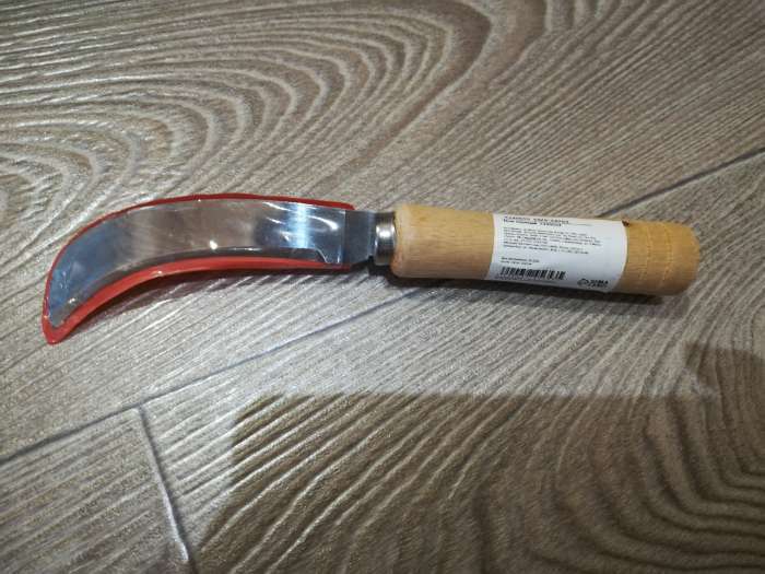 Фотография покупателя товара Нож садовый, 18 см, с деревянной ручкой - Фото 3