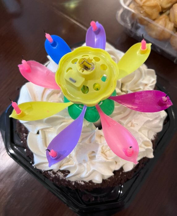 Фотография покупателя товара Свеча цветок в торт музыкальная, разноцветная
