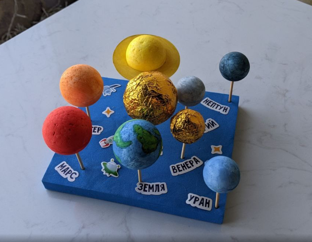 Фотография покупателя товара Обучающий набор «Солнечная система», на подставке - Фото 4