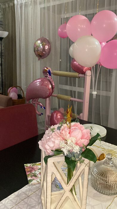 Фотография покупателя товара Букет из шаров «Фламинго», фольга, латекс, набор 16 шт., цвет розовый - Фото 1