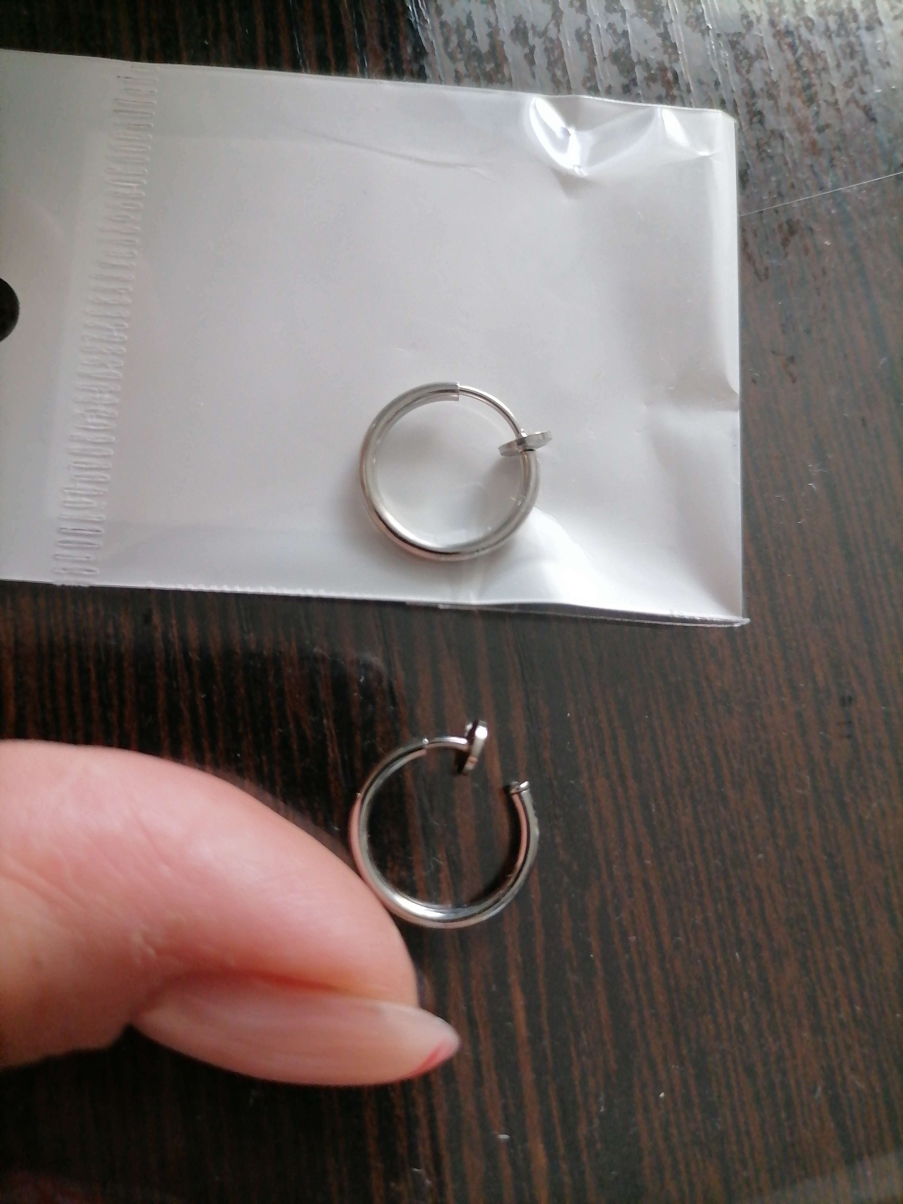 Фотография покупателя товара Пирсинг в ухо «Кольцо» диск, d=11 мм, пара, цвет серебро - Фото 2