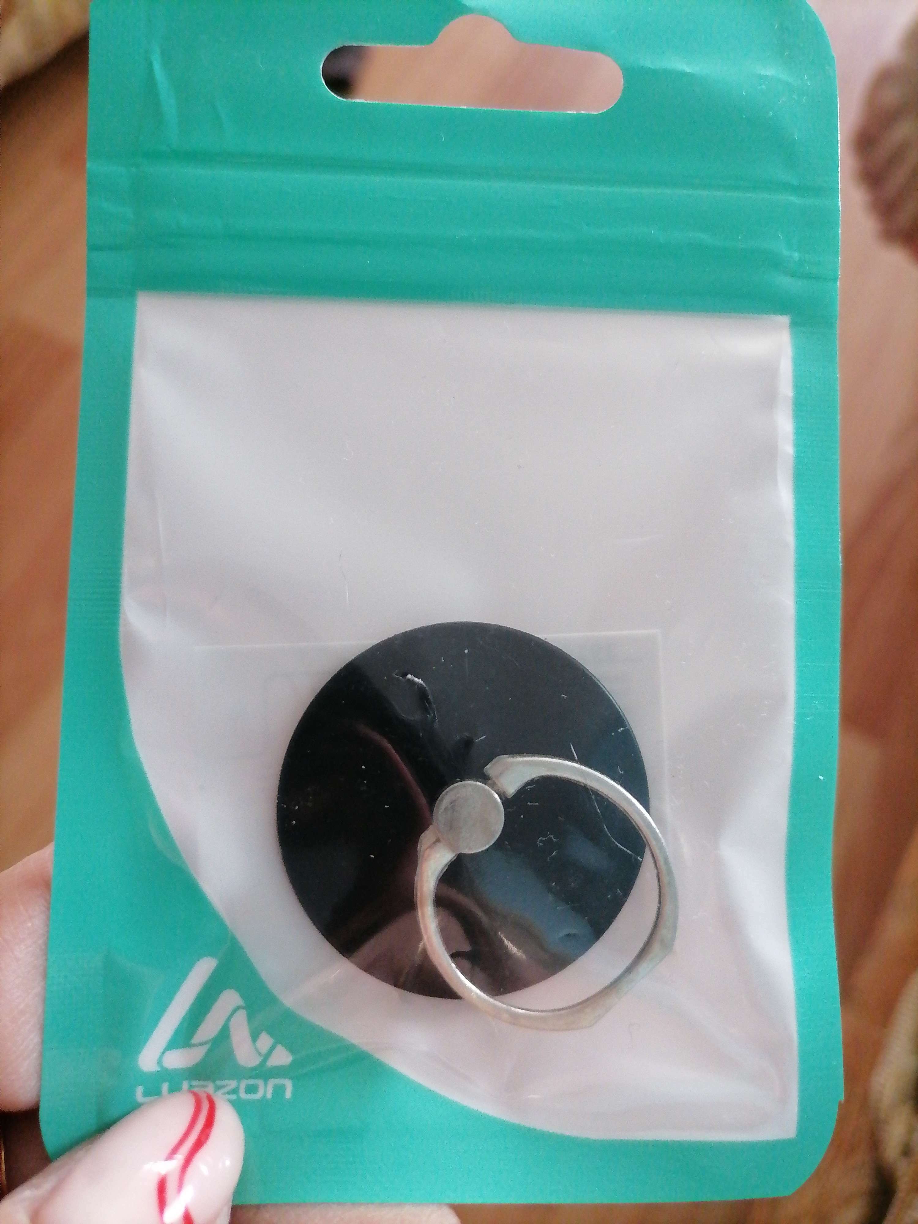 Фотография покупателя товара Держатель-подставка с кольцом для телефона Luazon, в форме круга, черный