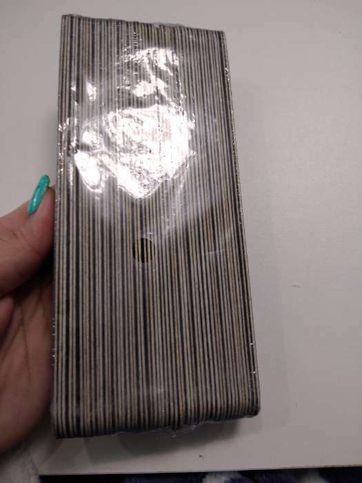 Фотография покупателя товара Пилка-наждак «Классика», на деревянной основе, абразивность 120, 18 см, фасовка 50 шт, цвет серый - Фото 3