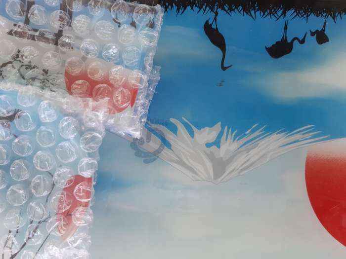 Фотография покупателя товара Набор для суши из стекла Доляна «Марбл чёрный», 3 предмета: соусники 8×2 см, 8×6 см, подставка 25×15 см - Фото 1