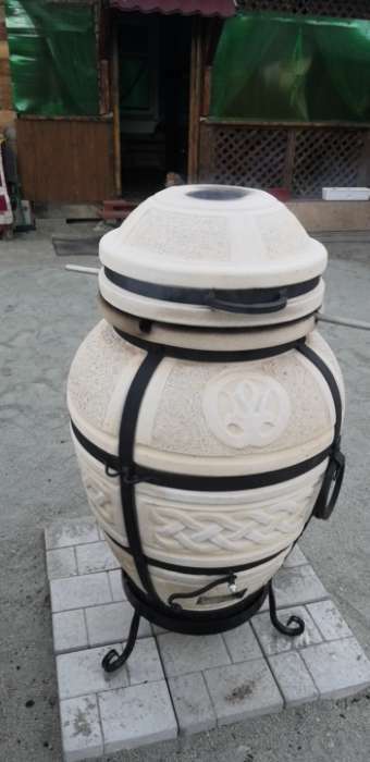 Фотография покупателя товара Тандыр  "Атаман" с откидной крышкой, h-107 см, d-61, 145 кг, 12 шампуров, кочерга, совок - Фото 2