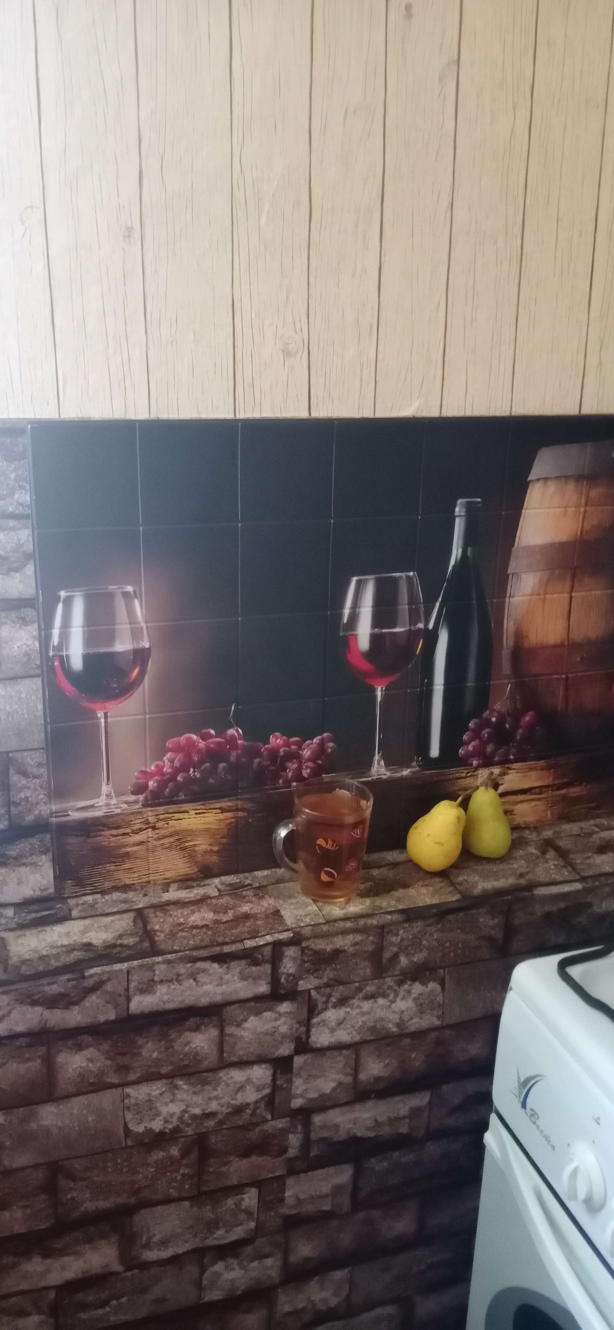Фотография покупателя товара Панель ПВХ плитка Вино 485х960