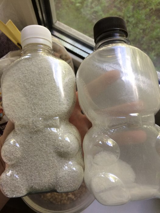 Фотография покупателя товара Песок цветной в бутылках "Белый" 500 гр