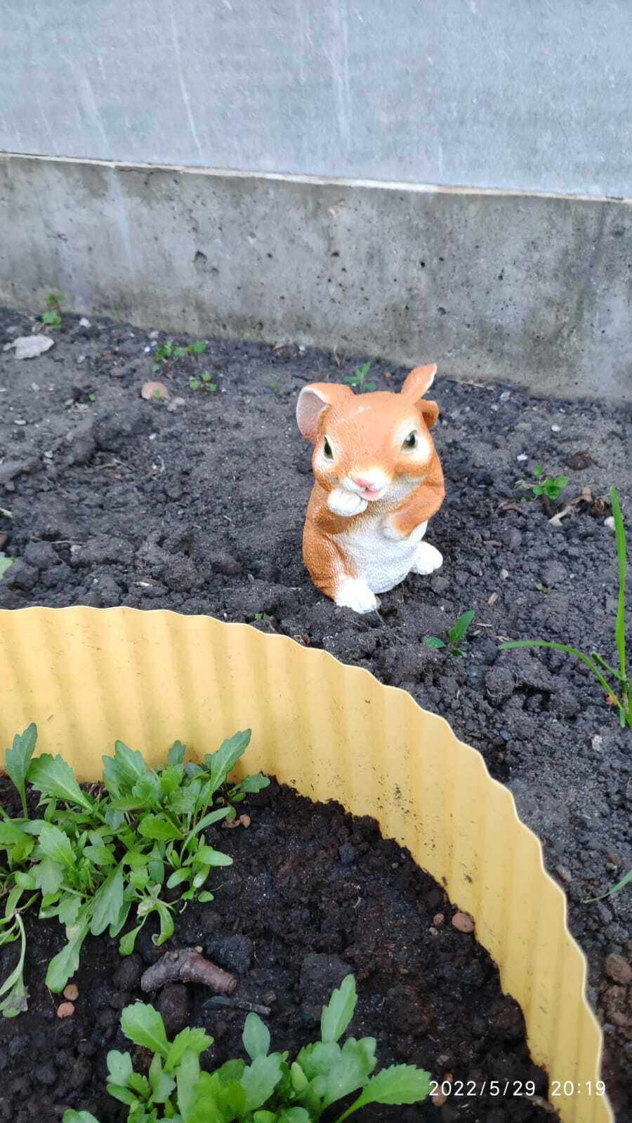 Фотография покупателя товара Садовая фигура "Зайка" 15х9см - Фото 1