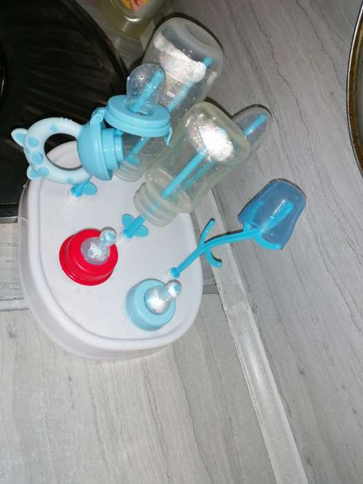 Фотография покупателя товара Сушилка для детских бутылочек, цвет белый/голубой