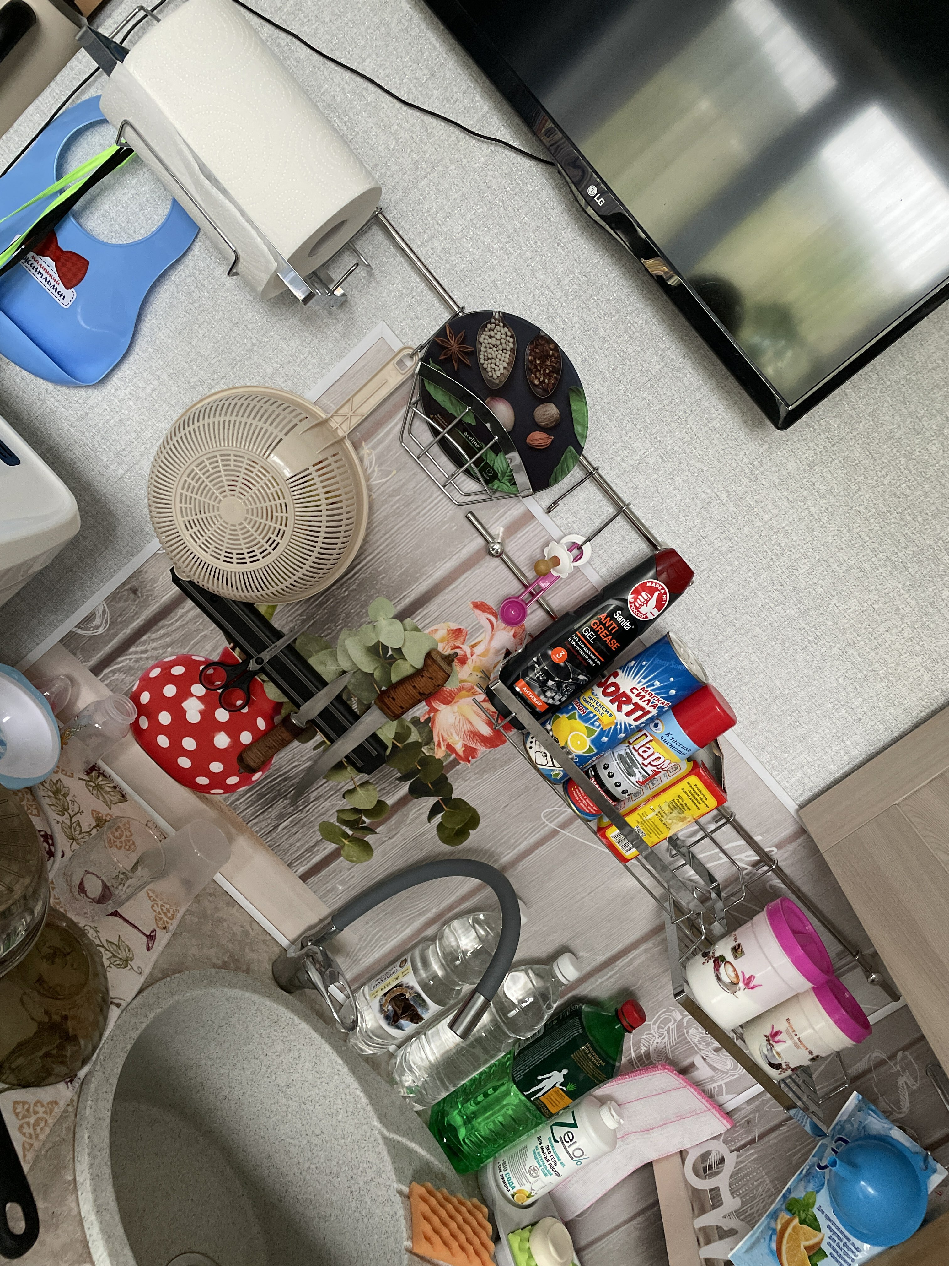 Фотография покупателя товара Рейлинговая система для кухни Доляна: базовый набор, 16 предметов - Фото 1