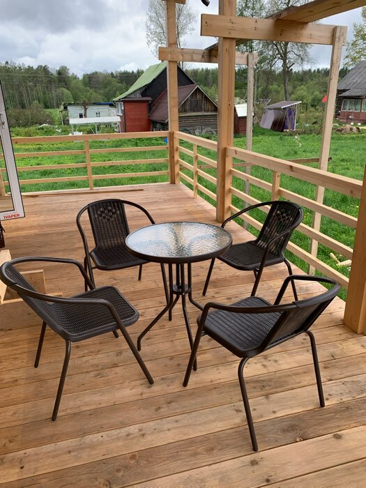 Фотография покупателя товара Набор садовой мебели: стол, 4 стула, коричневый - Фото 14