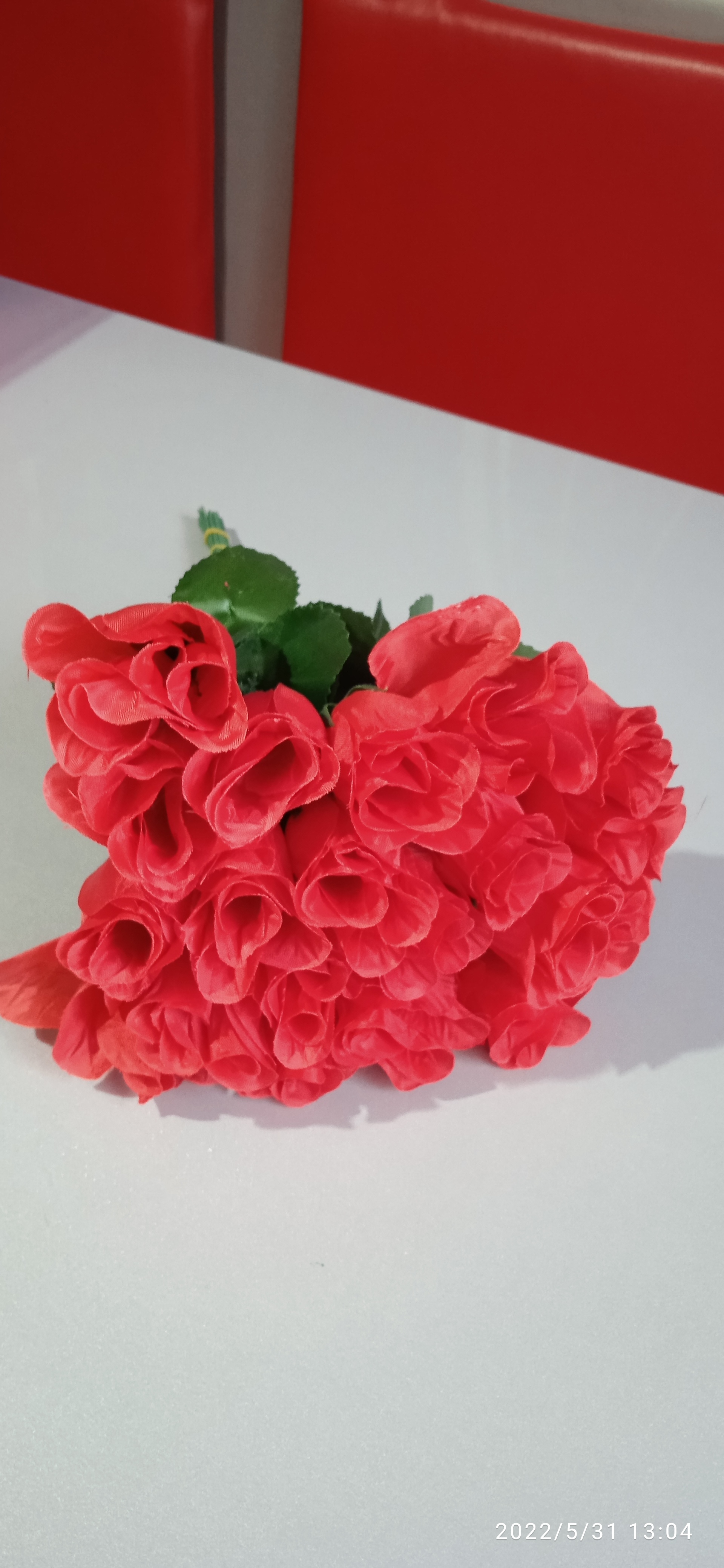 Фотография покупателя товара Цветы искусственные "Роза" 23 см, белый - Фото 8