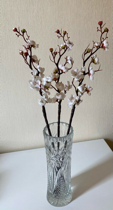 Фотография покупателя товара Цветы искусственные "Ветка сакуры" 3х60 см, белый