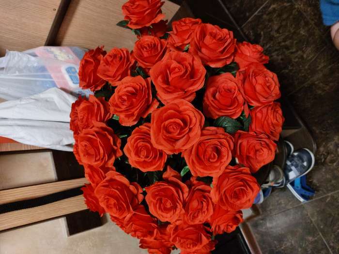 Фотография покупателя товара Цветы искусственные "Роза Глория" 9х60 см, красный - Фото 2