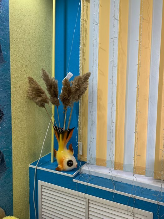 Фотография покупателя товара Ваза керамическая "Золотая рыбка", настольная, жёлтая, 35 см - Фото 4