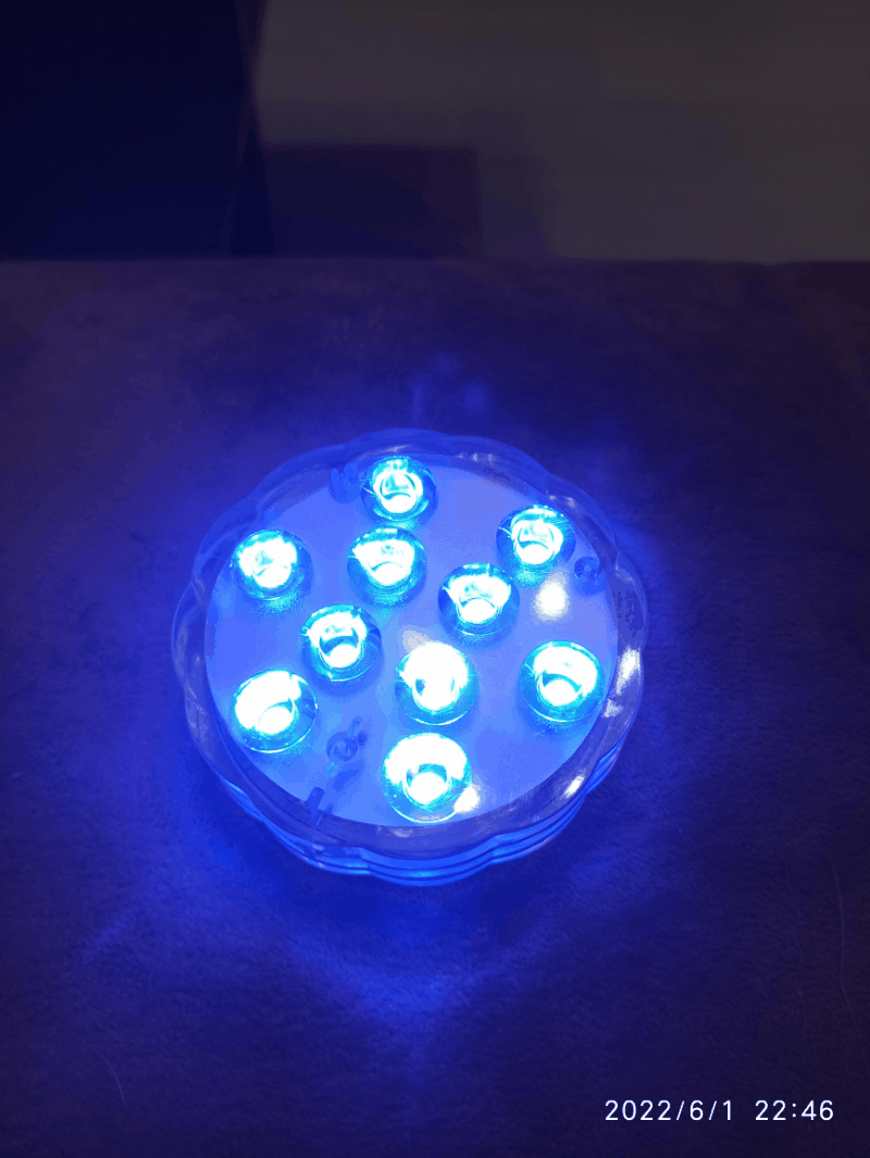 Фотография покупателя товара Светильник подводный, 10 LED, 3 Вт, IP68, RGB, от батареек 3*ААА (не в компл.) - Фото 2