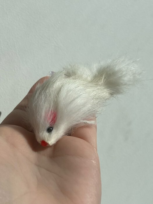 Фотография покупателя товара Мышь из натурального меха, 5 см, белая